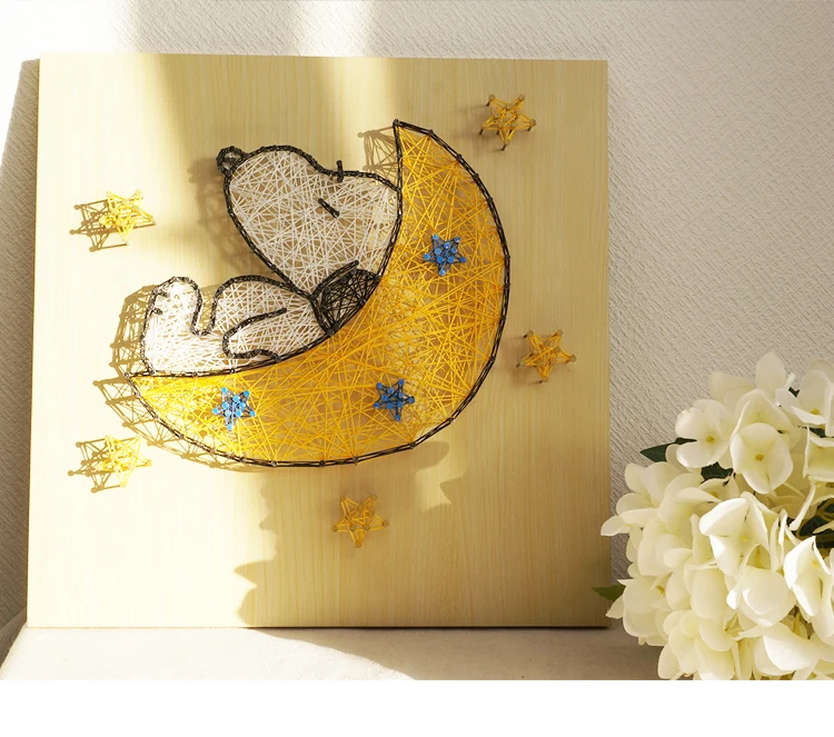 Креативные подарки Catoon string art милая собака детская спальня, декоративные рисунки diy комплект ручной работы намотка живопись детский ремесло