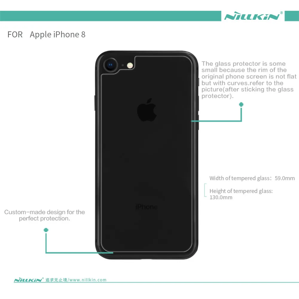 Подарок) для Apple iphone 8 закаленное стекло задняя крышка Защитная пленка NILLKIN Amazing H