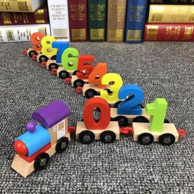 Train Фон с изображением деревянного просвещение образовательный строительные блоки сборка "сделай сам" развивающие игрушки Детские Для мальчиков и девочек математические игрушки Монтессори математика игра - Цвет: Train