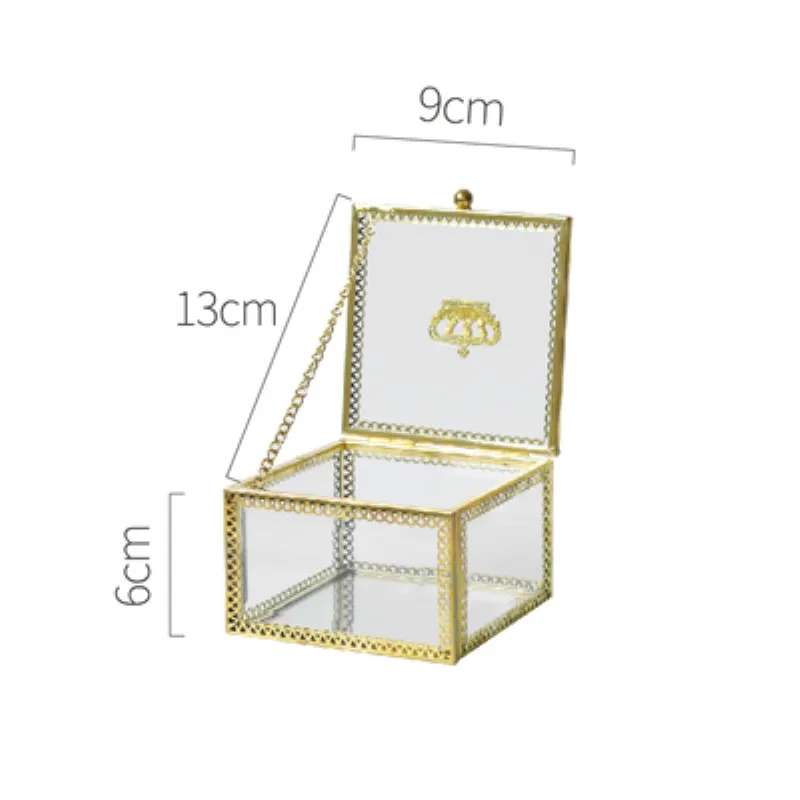 Роскошный Золотой Ретро светильник маленькая откидная шкатулка для