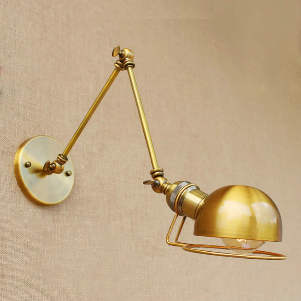 Modern Sconce wall light led lighting fixtures with flexible arm vintage surface mounted lamp bedroom black copper 110/220v | Лампы и