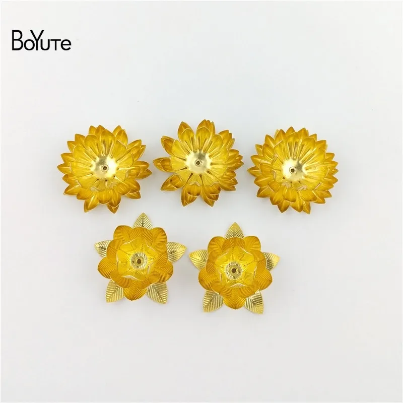 BoYuTe(5 шт./лот) Diy ручной работы аксессуары для ювелирных изделий 28 мм 30 мм штамповка металла латунь цветок Хризантема лотоса