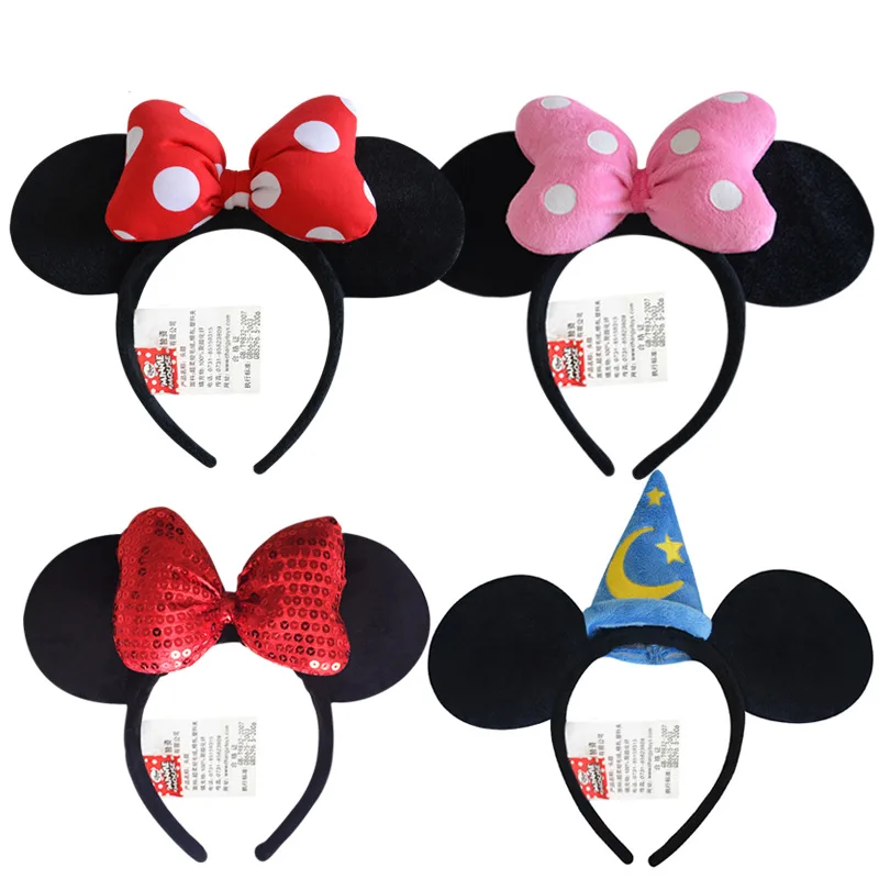 Игрушки Disney плюшевый головной убор Минни Маус уши для девочек обруч волос