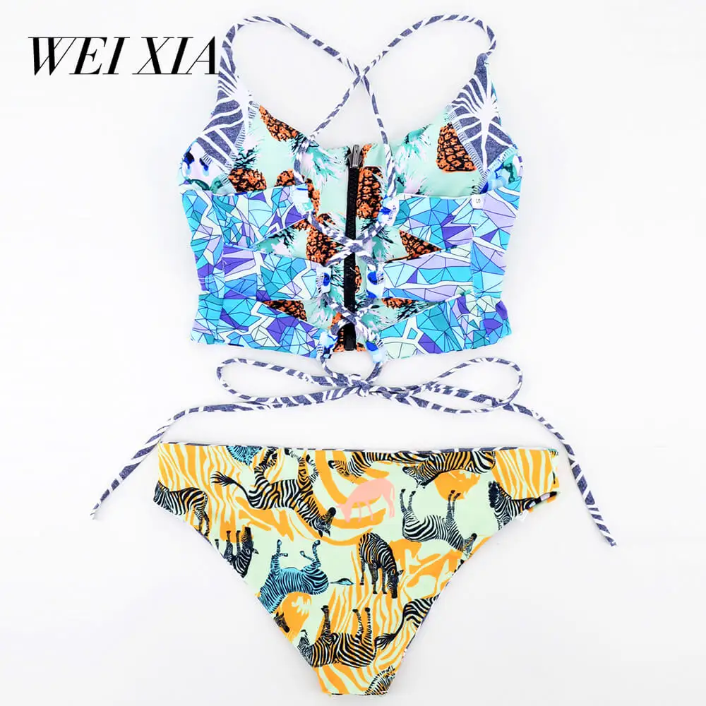 WEIXIA 2018 Show Push Up Bra Swimwear 1657 Lovely girl Swimsuit Female Bikini Set Beachwear Top Sexy |