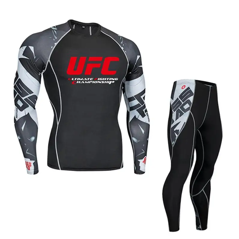 UFC сжатия Костюмы Для мужчин функциональных футболка длинными рукавами Рашгард