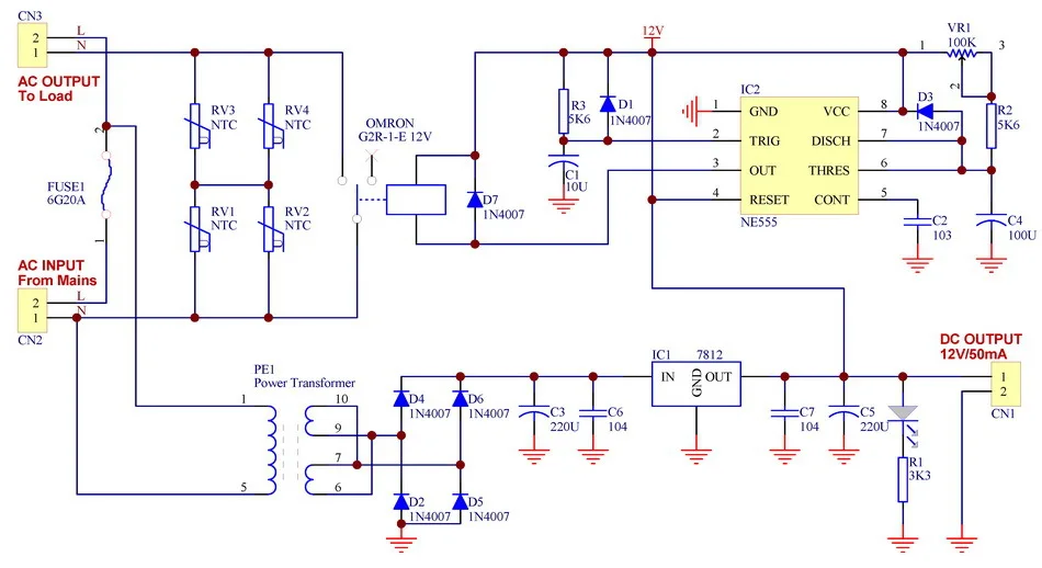 Модуль защиты от мягкого пуска с питанием сети 220 В переменного тока и задержкой