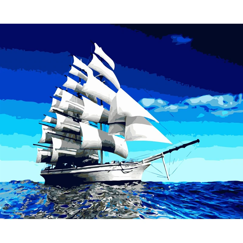 Картина по номерам DIY дропшиппинг 40x50 60x75 см голубое море небо натюрморт холст