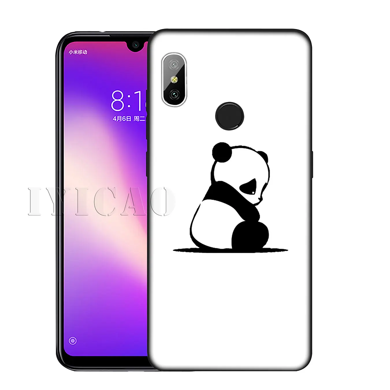 IYICAO cute panda Novelty Soft Silicone Phone Case for Xiaomi Redmi K30 K20 8A 7A 6A 5A S2 GO Note 8 8T 7 5 6 Pro Cover |