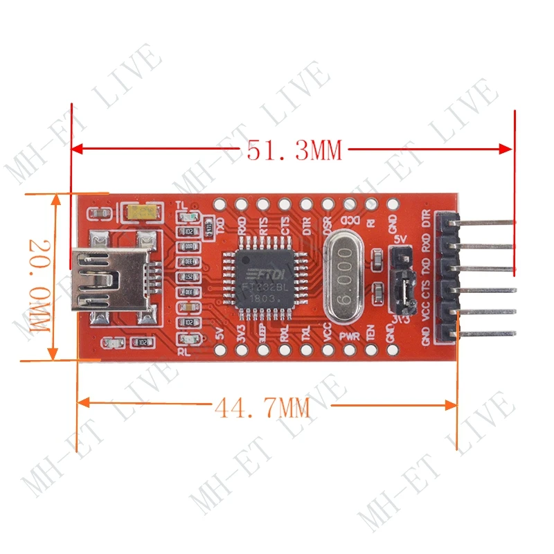 MH-ET LIVE FT232BL FTDI USB 3 V 5 постоянного тока до ttl серийный модуль адаптера мини-порт для