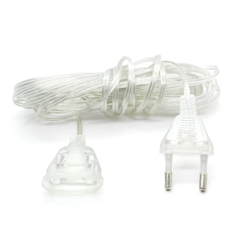2 м мощность удлинитель EU/US Plug 110 В 220 удлиняется линии для Led Праздничная Гирлянда