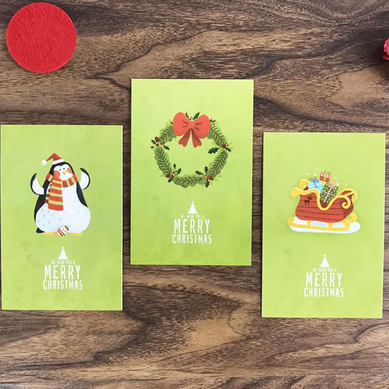 30 шт./лот Рождественская песня открытка с рождеством елка новогоднее сообщение