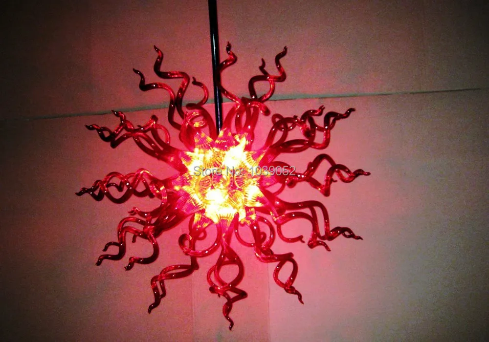 

Big Red Sun Shape Red Crystal Kids Room Ceiling Light