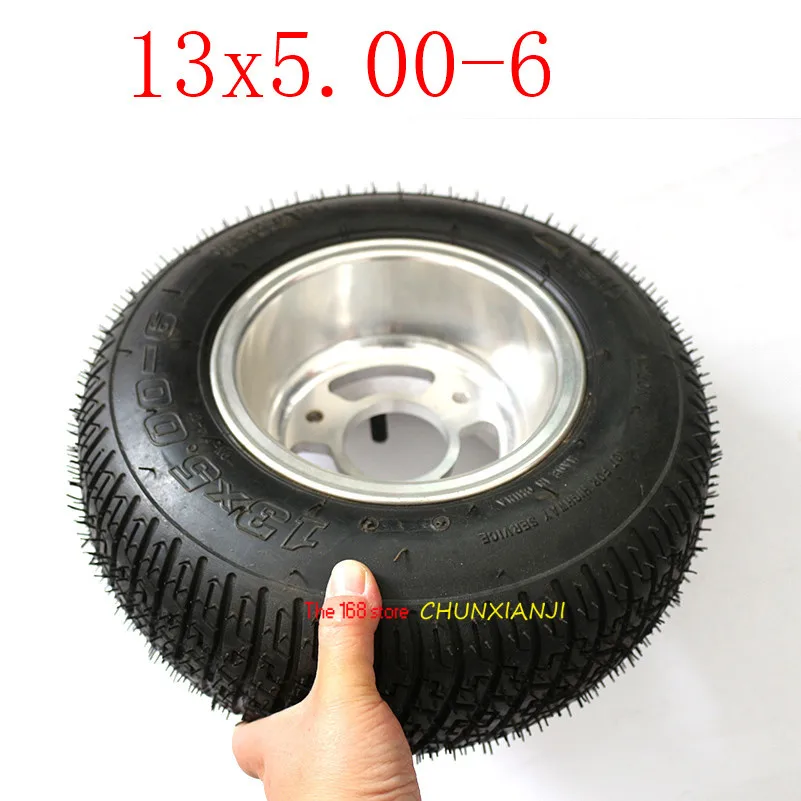 Хорошее качество 13x5. 00-6 дюймов бескамерные шины для ATV QUAD Bike Gokart скутер мини Багги косилка 13*5,00-6