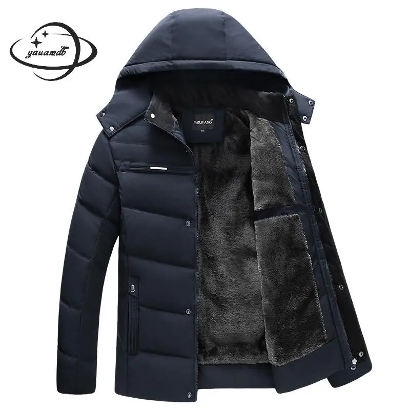 YAUAMDB мужские парки зимняя куртка XL 4XL Мужское пальто одежда с капюшоном