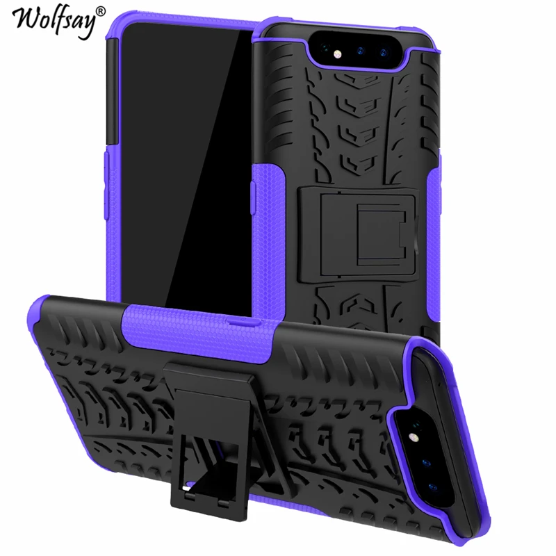 Чехол Wolfsay для Samsung Galaxy A80 чехол из мягкой резины и жесткого пк SM-A805F держатель