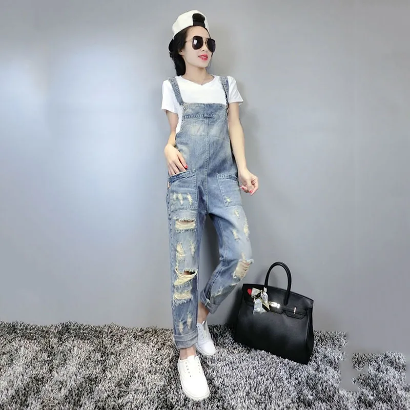 2019 новые модные джинсовые комбинезоны Для женщин Vaqueros Ползунки длинные брюки