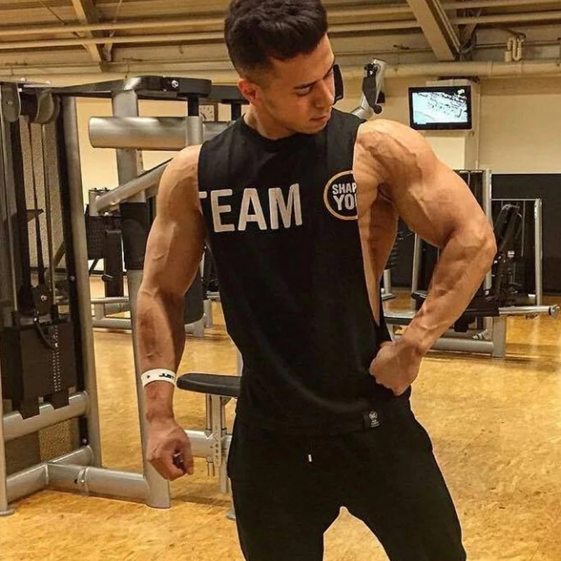 Мужские летние майки для спортзала фитнеса бодибилдинга одежда тренировок