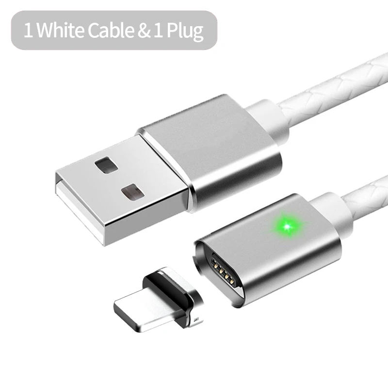 1M White Магнитный кабель MANTIS для Apple iPhone 3A, магнитный кабель usb type C для зарядки Micro USB телефона, зарядное устройство для передачи данных, шнур для быстрой передачи данных на базе Android - Цвет: 1M White
