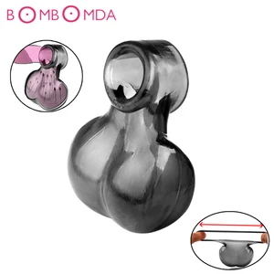 Кольцо пениса Мошонка Cock кольцо Секс-игрушки для взрослых Для мужчин мошонки клетка мяч носилки мягкие эякуляции задержки эрекция мужской Cockring