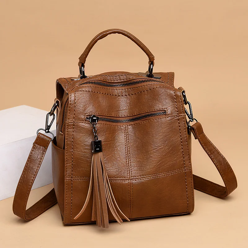 Однотонные сумки на плечо для женщин сумки-мессенджеры 2019 винтажные кожаные