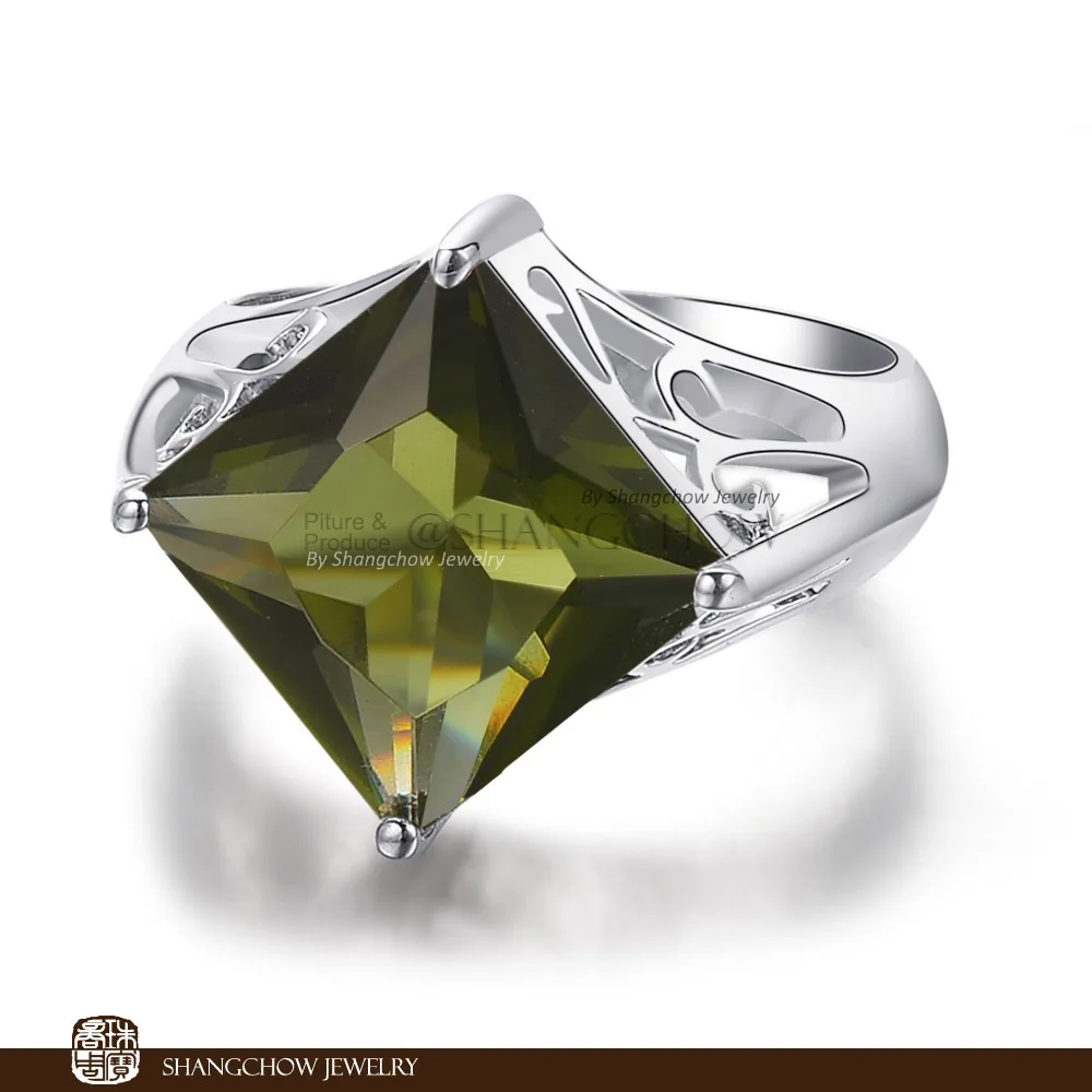 Новое винтажное ювелирное изделие Peridot кольцо из стерлингового серебра 925 пробы
