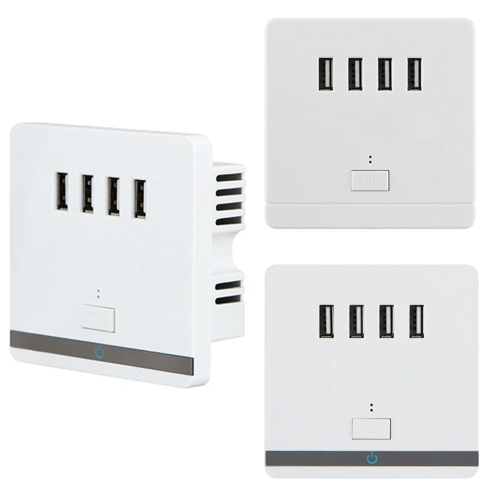 220 В до 5 USB разъем с выключателем Led зарядное устройство на стене Outlet мощность Receptle