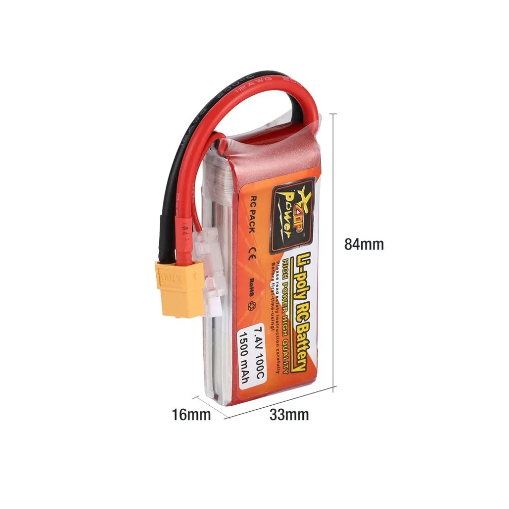 ZOP Power7.4/14 8 V 1500/2000 мА/ч 100/95C 2/4S 1 P Lipo Батарея XT60 штекер Перезаряжаемые для