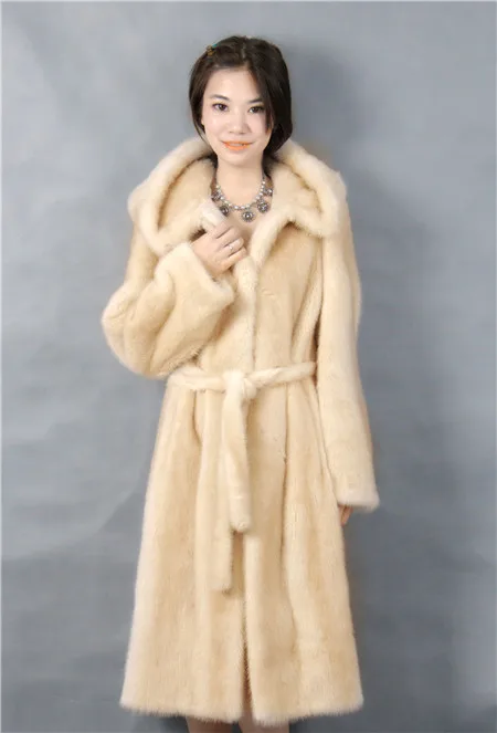 

Пальто из натурального меха норки, пальто желтого цвета с капюшоном и мехом, длина 105 см, зима 2019, женская мода, натуральный мех норки