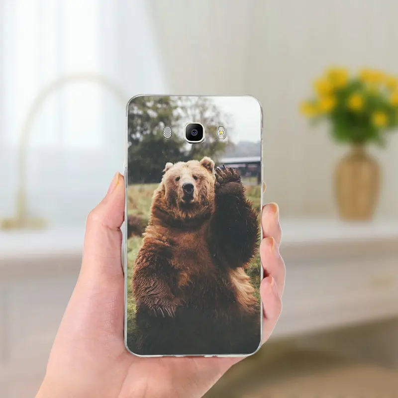 Bear Russia Art Soft TPU Silicone Phone Cases for Samsung Galaxy A3 A5 A7 J2 J3 J4 J5 J6 J7 2016 2017 2018 Coque Shell Bags | Мобильные
