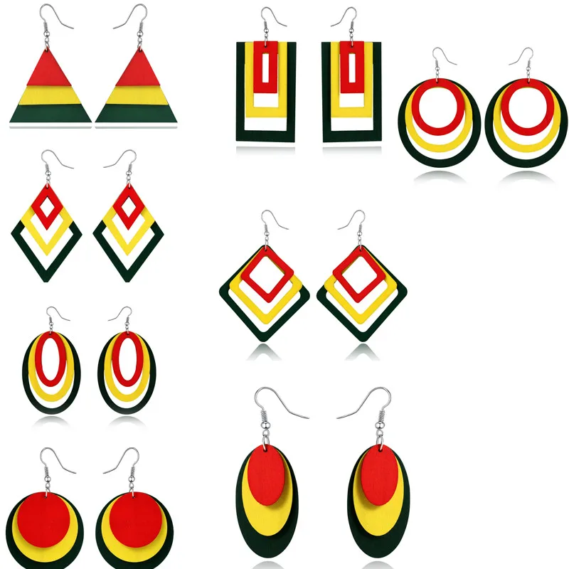Женские Геометрические серьги dayooff Boho индийские геометрические в африканском