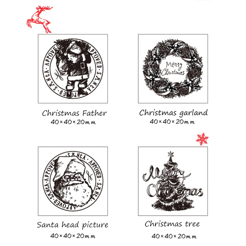 ZQSPFAFA Creative Square Wooden Stamp 2017 Brand Christmas Scrapbooking Decoration Accessories Trendy DIY Album Rubber Seal | Канцтовары