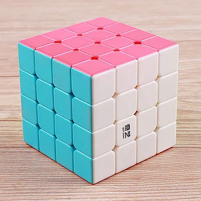 Stickerless XMD QIYI Qiyuan 4x4x4 магический скоростной куб без наклеек обучающий против стресса успокаивающий кубик-головоломка стикер ПВХ игрушки для детей - Цвет: Stickerless