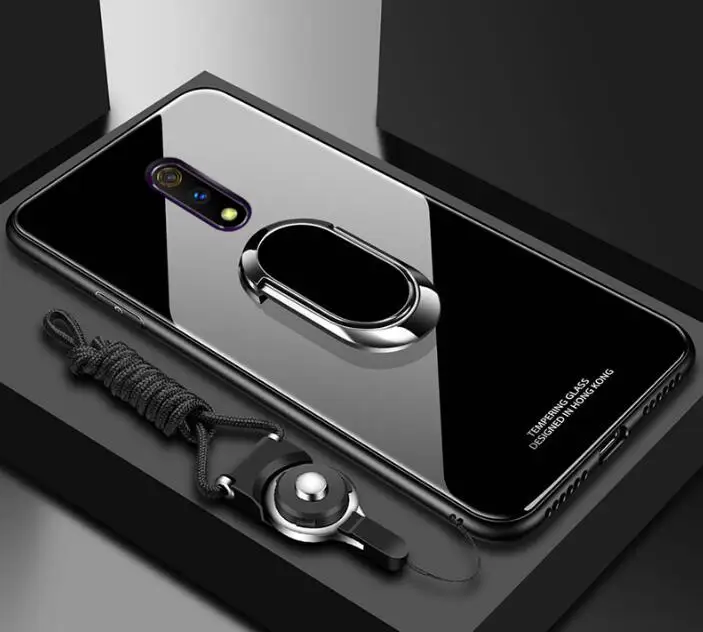 Для realme x/realme x lite стеклянная задняя крышка, мягкий край чехол для смартфона