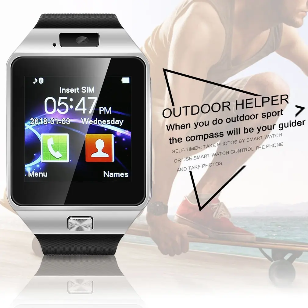 DZ09 Bluetooth спортивные Смарт часы для Android телефонный звонок Relogio 2G GSM SIM TF карта