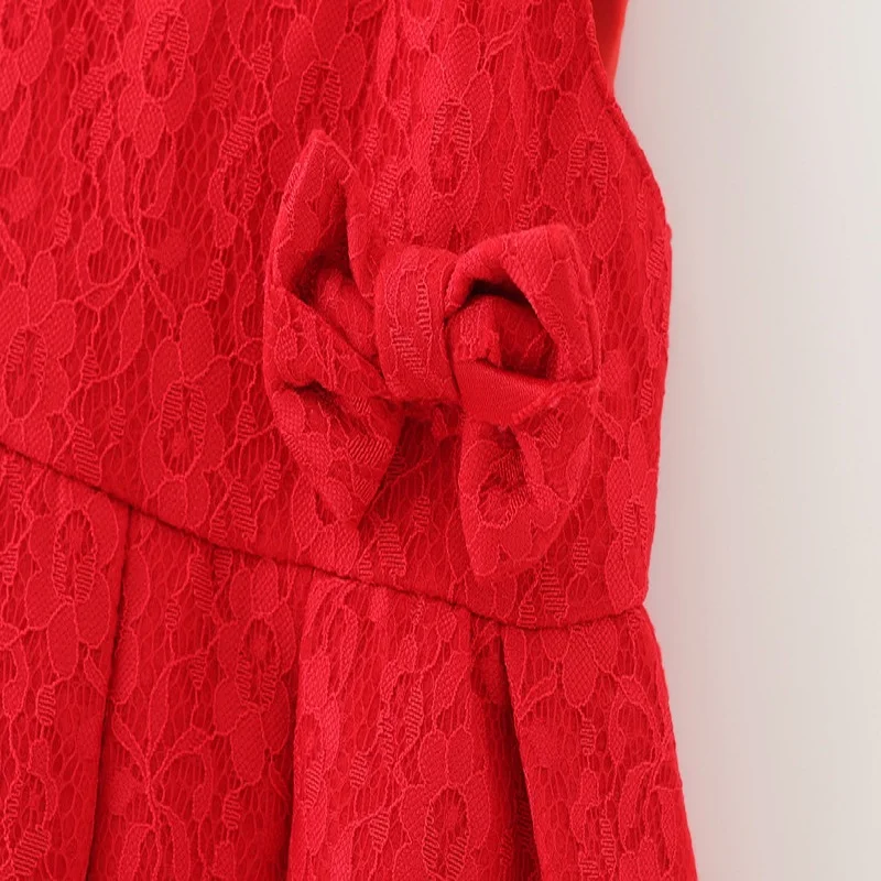 Платье принцессы для девочек детские платья маленьких хлопковое Красное