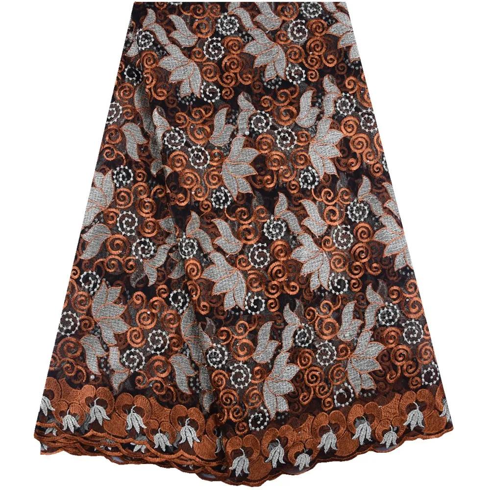 

Nigerian Tulle Lace Fabrics 2019 Embroidery African Lace Fabric High Quality French Mesh Lace Fabric For Nigerian Dresses S1179