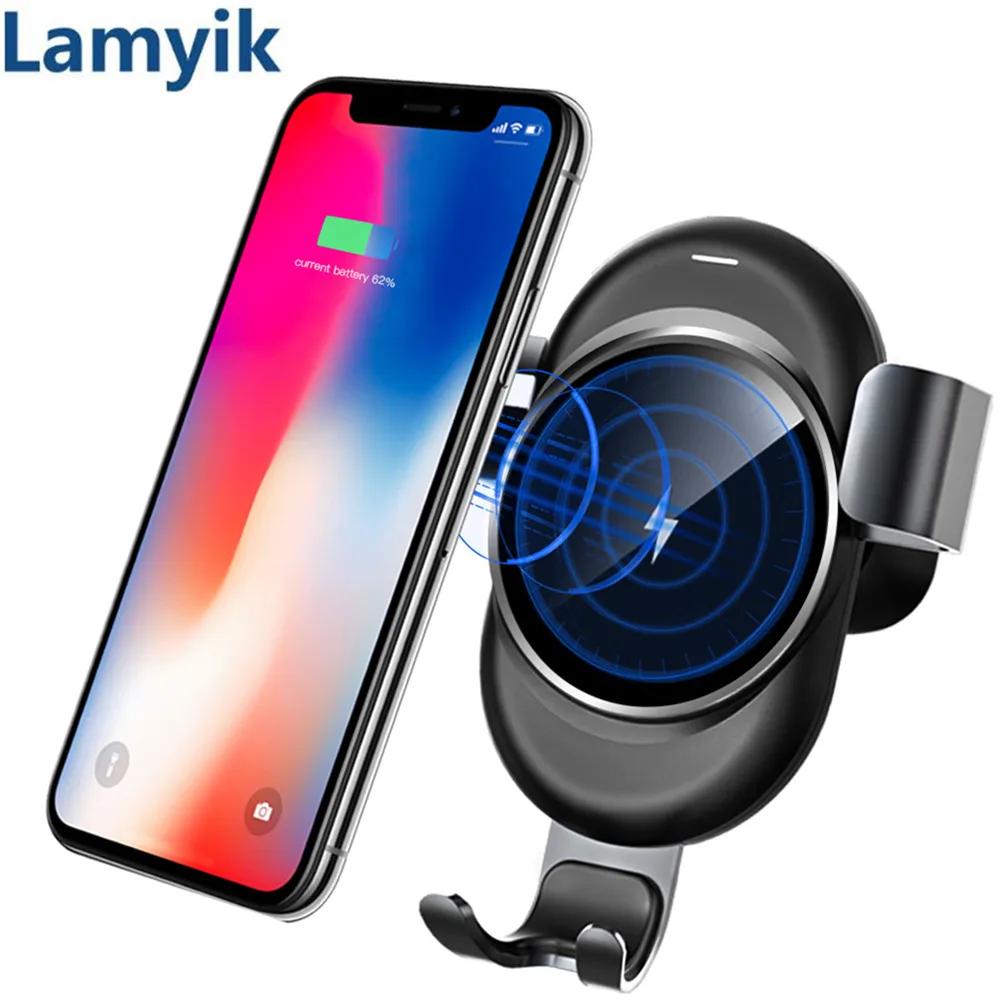 Беспроводной Зарядное устройство Ци 10 Вт быструю зарядку Quick Charge Автомобиль Air Vent