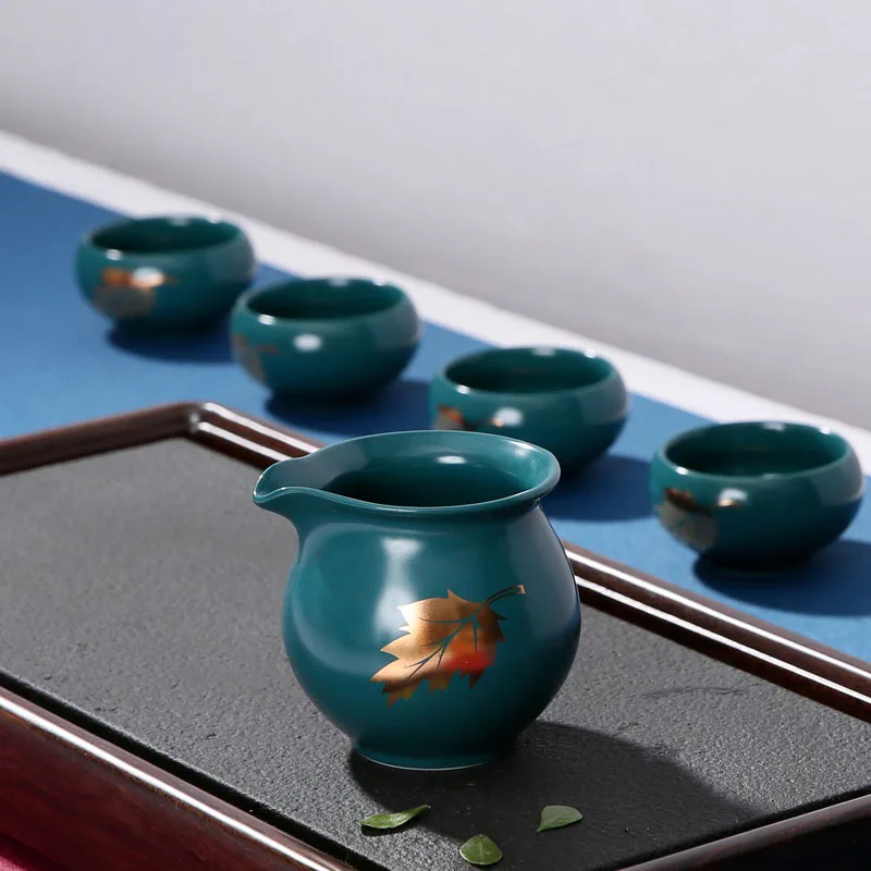 Zen японский стиль синяя глазурь кленовый лист 200 мл ярмарка чашка кофе ча Хай