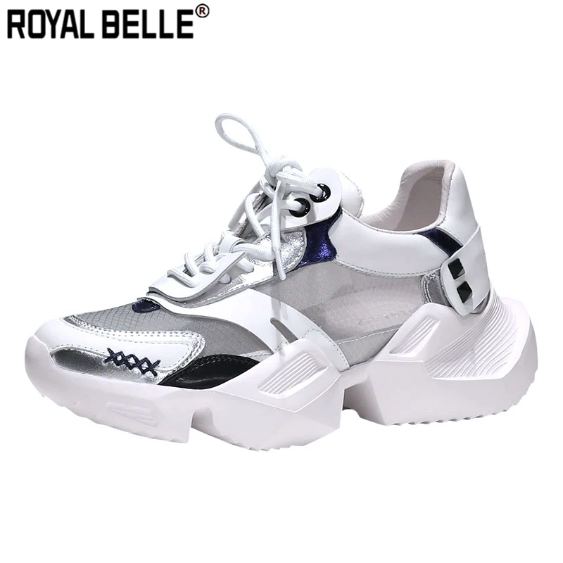Royal Belle/сетчатые прозрачные кроссовки на платформе Прошитые криперы женские