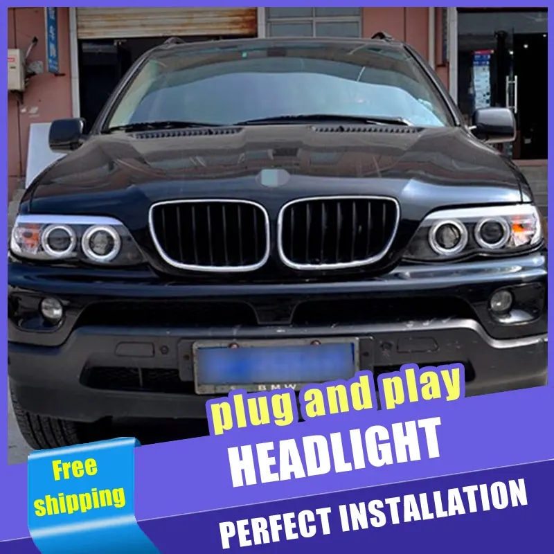 2 шт. автомобиль Стиль светодиодный фары для BMW X5 e63 2004-2006 налобный фонарь DRL