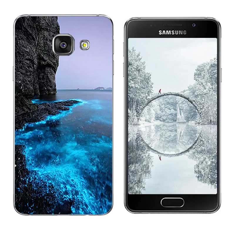 Чехол для Samsung A3 2016 мягкие силиконовые чехлы телефонов с принтом сосны Galaxy A310 A310F