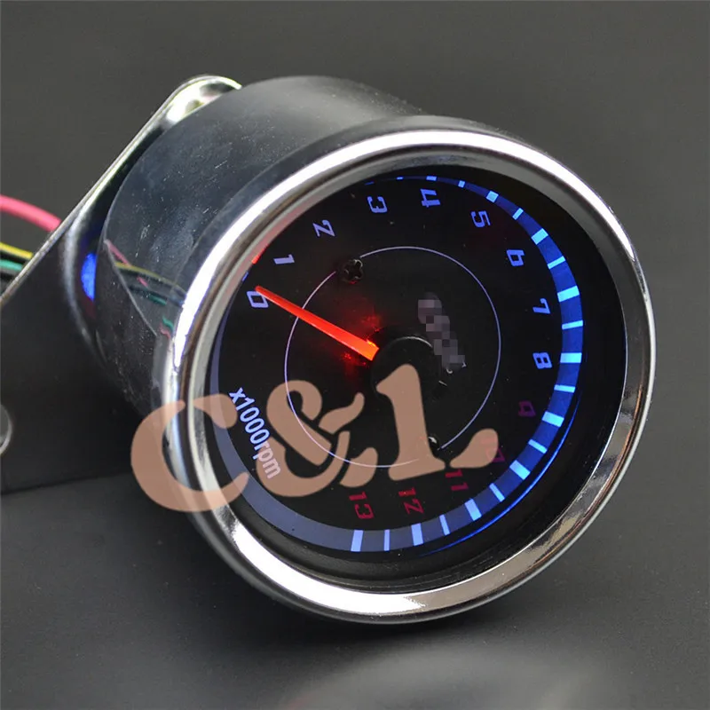 Тахометр для мотоцикла с черной поверхностью + спидометр 0 кронштейном