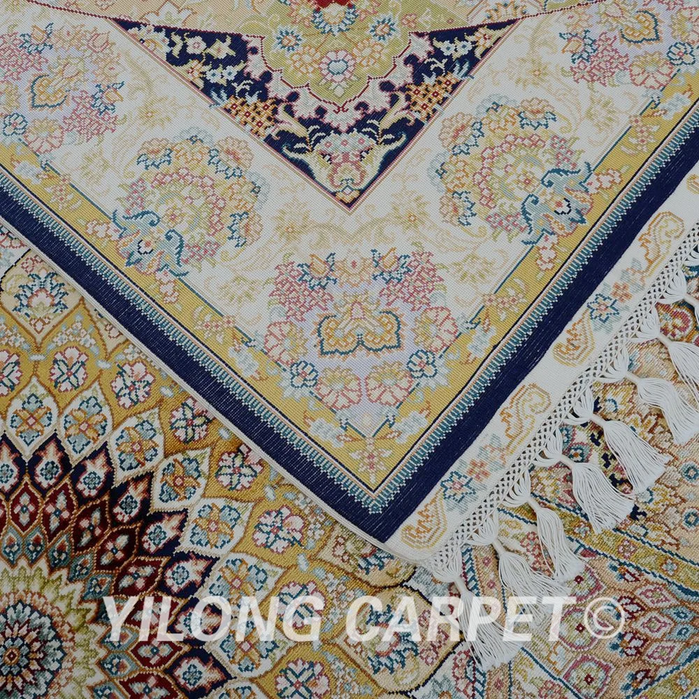 Yilong 5 6 'x 8 2' антикварные ручной работы персидские Тебриз ковры бежевый синий 100%