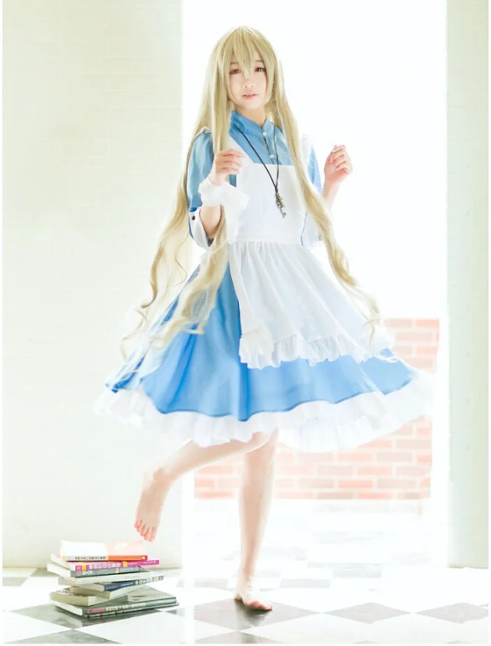 Аниме Kagerou Project; одежда для косплея Козакура Мари; милый костюм Лолиты; сарафан+ платье; meidofuku; Французский костюм горничной