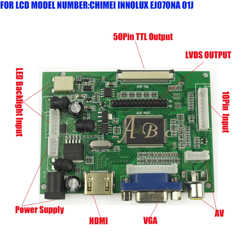 Плата контроллера HDMI VGA 2AV 30P LCD LVDS для Raspberry PI 2 CHIMEI INNOLUX EJ070NA 01J 7 &quot1024x600 TFT ЖК панель