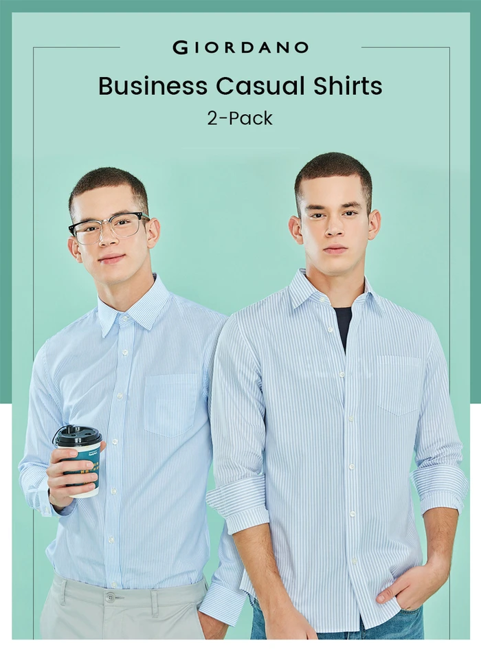Giordano две мужские повседневные рубашки с длинными рукавами из slim fit, имеется несколько цветовых решений и размеров