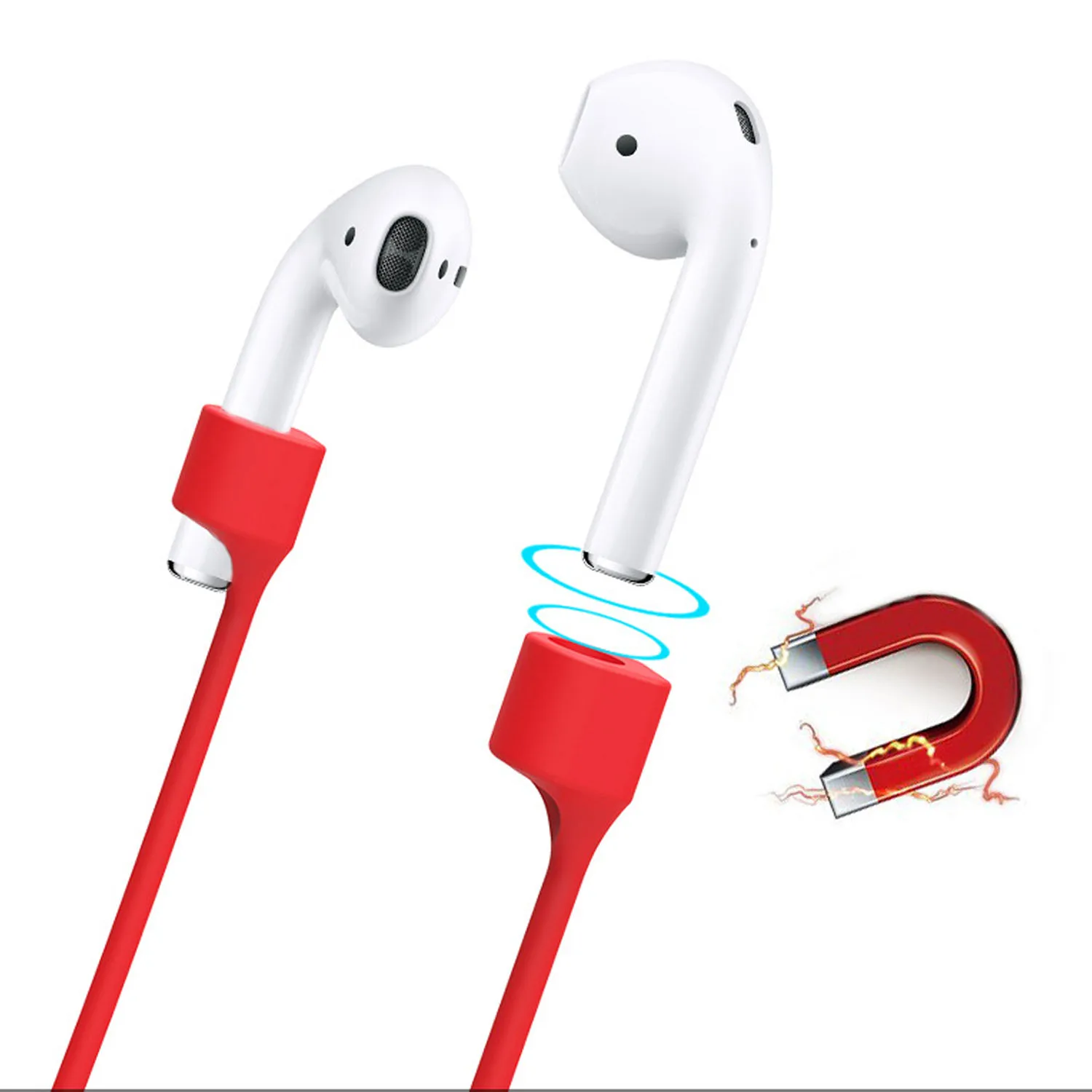 Силиконовый чехол для Airpods 1 2 мягкий с защитой от потери шнура держатель Apple Air Pods