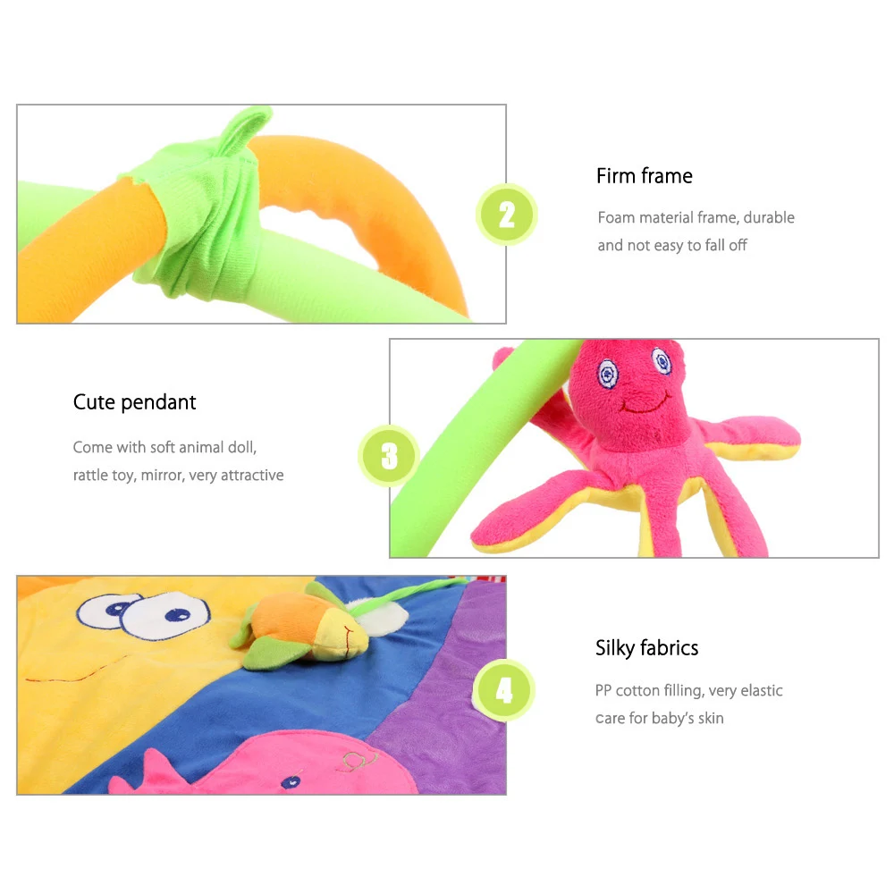 Baby Soft Play Mat Colorful Fish Gym Blanket with Frame Floor Rug for Children Kids Infant | Игрушки и хобби
