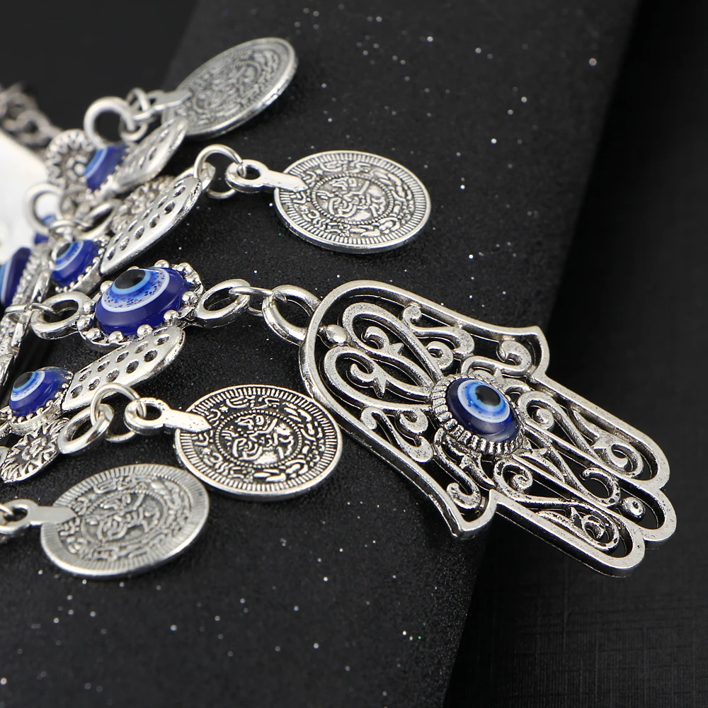 Женское ожерелье с подвеской IF ME длинное богемное серебряного цвета в ретро