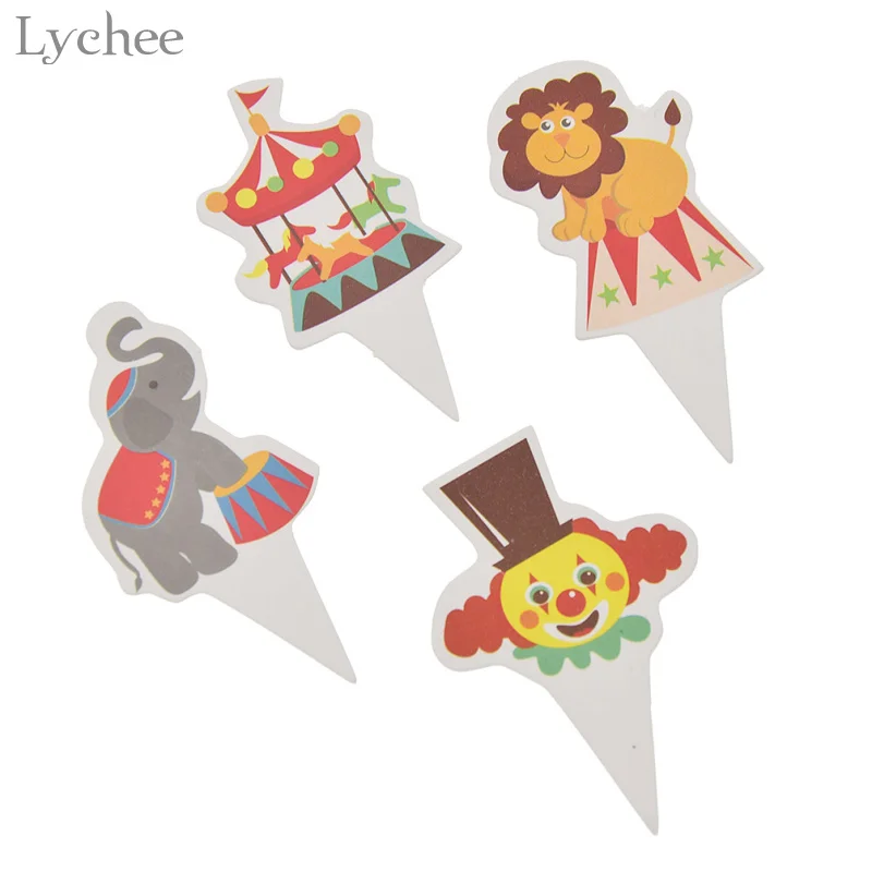 Lychee Life 100 шт. искусственные топперы для капкейков милые животные Детские